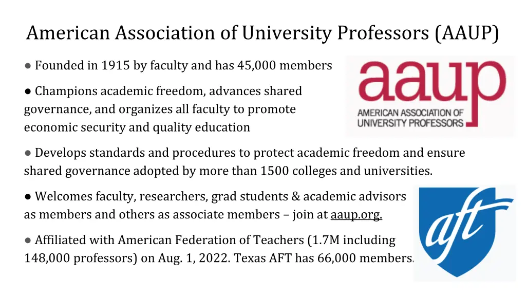 american association of university professors aaup