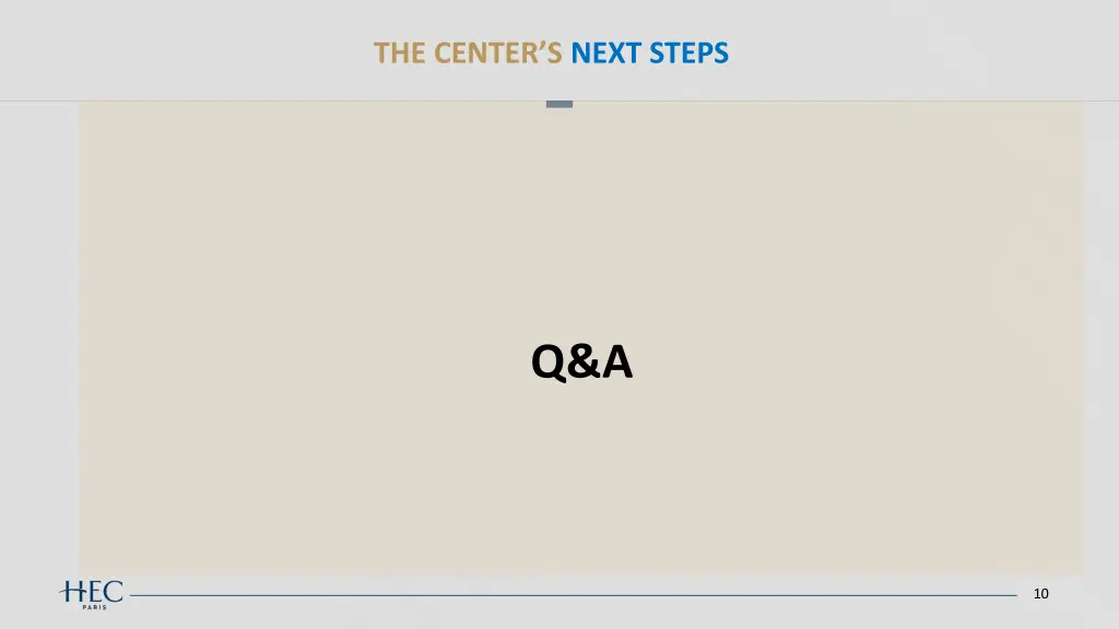 the center s next steps 1