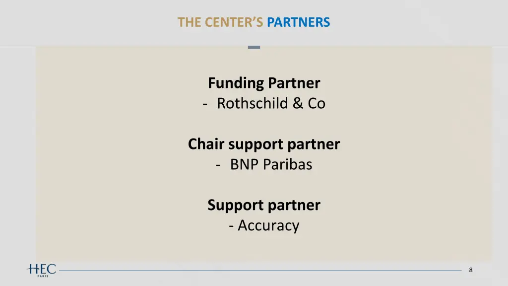 the center s partners