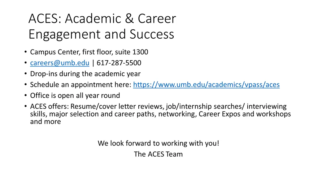 aces academic career engagement and success