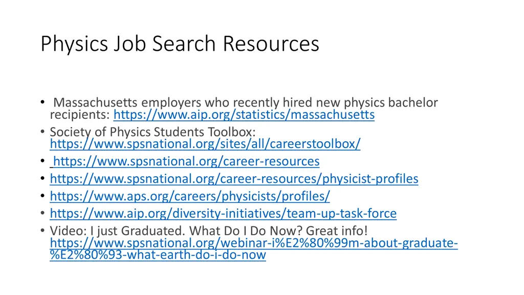 physics job search resources