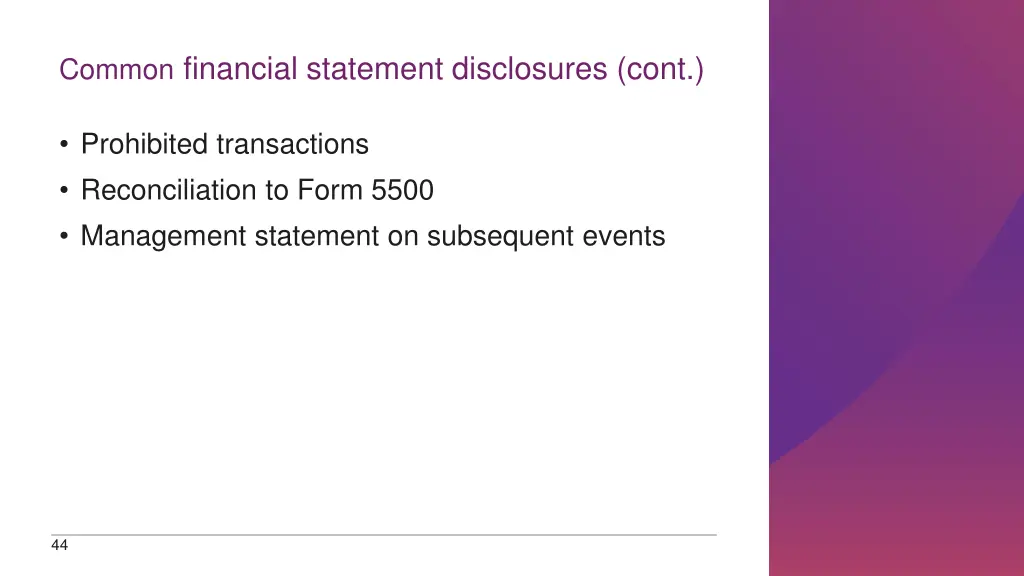 common financial statement disclosures cont 1