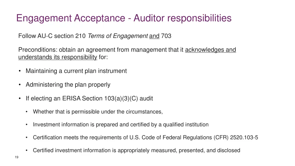 engagement acceptance auditor responsibilities