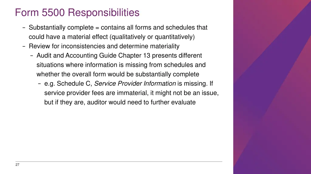 form 5500 responsibilities