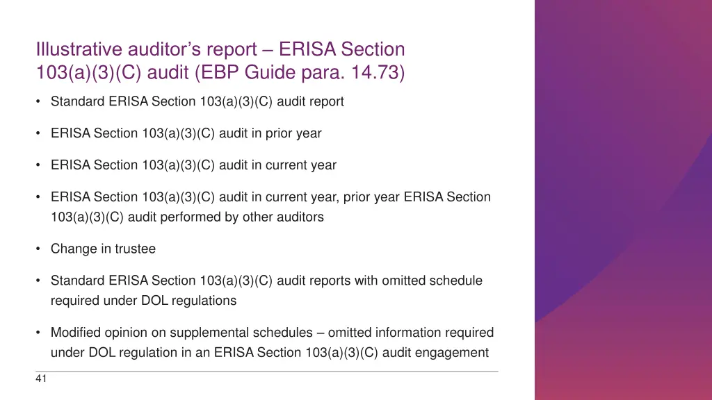 illustrative auditor s report erisa section