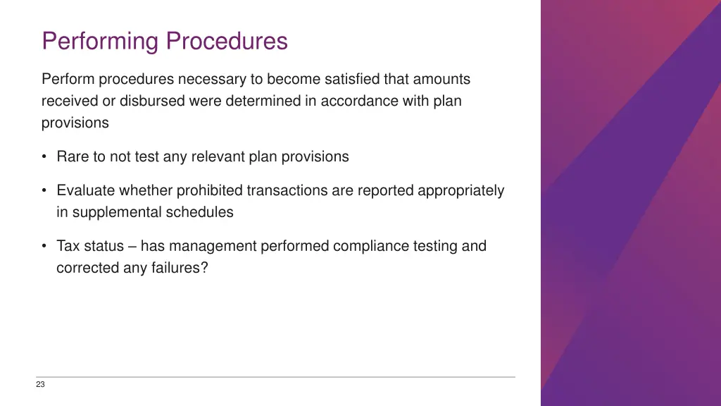 performing procedures