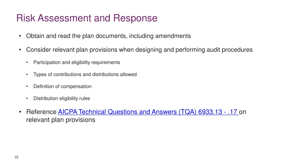 risk assessment and response