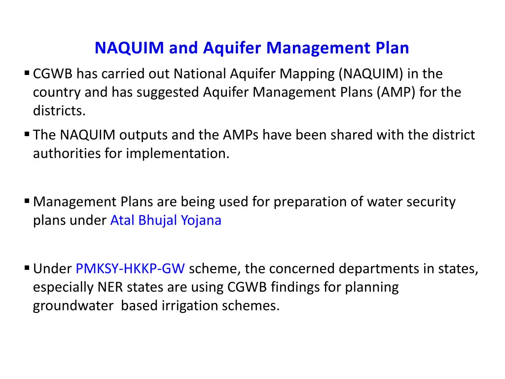 naquim and aquifer management plan cgwb