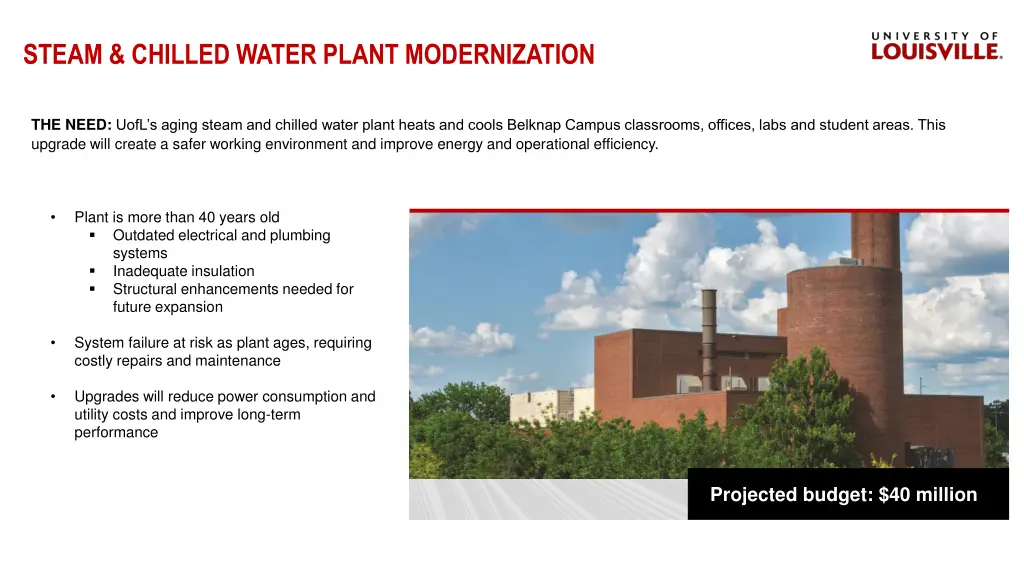 steam chilled water plant modernization