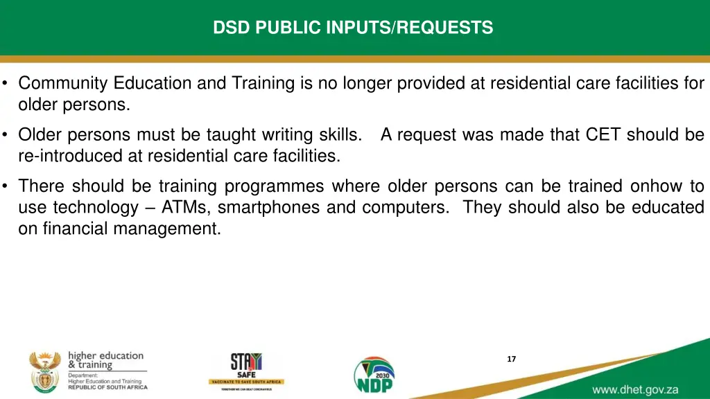 dsd public inputs requests