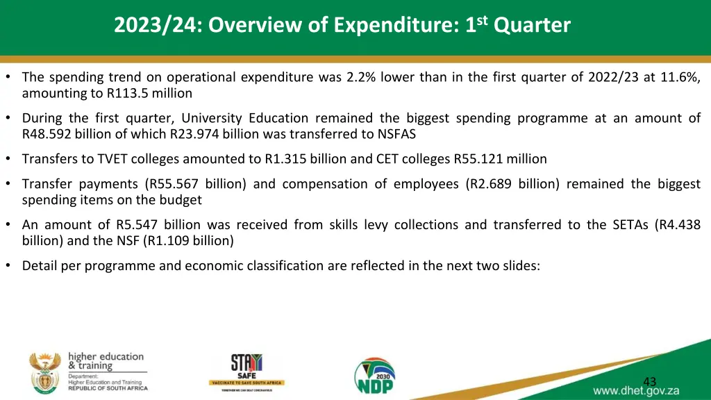 2023 24 overview of expenditure 1 st quarter
