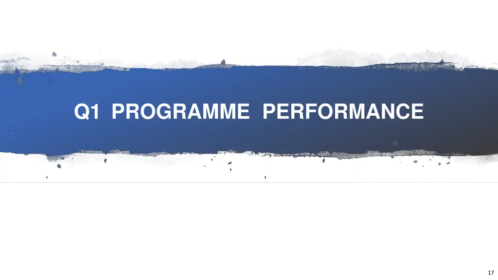 q1 programme performance