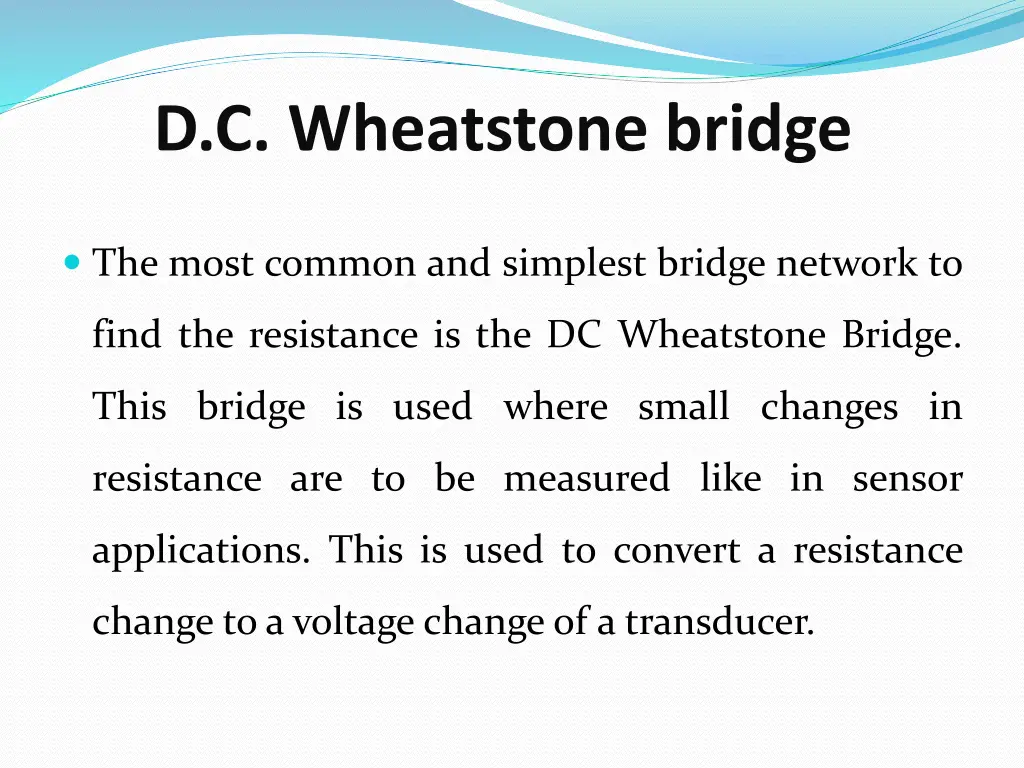 d c wheatstone bridge