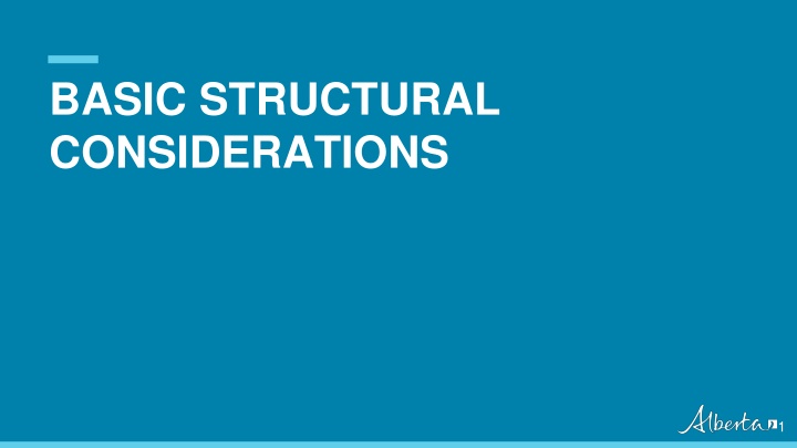 basic structural considerations