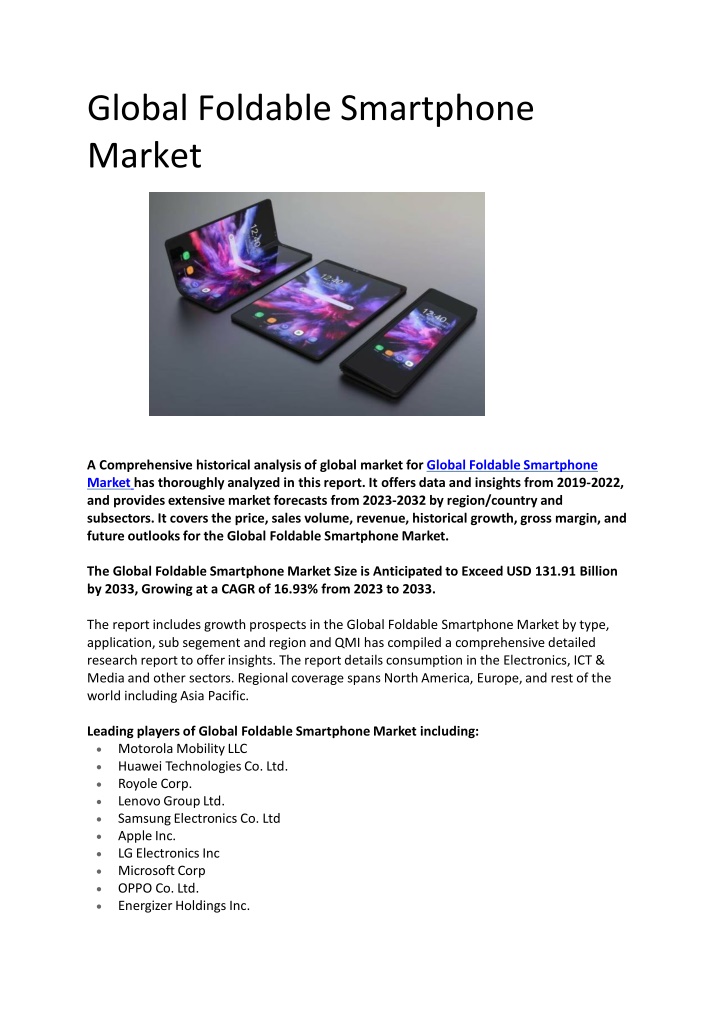 global foldable smartphone market