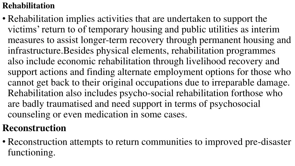 rehabilitation rehabilitation implies activities