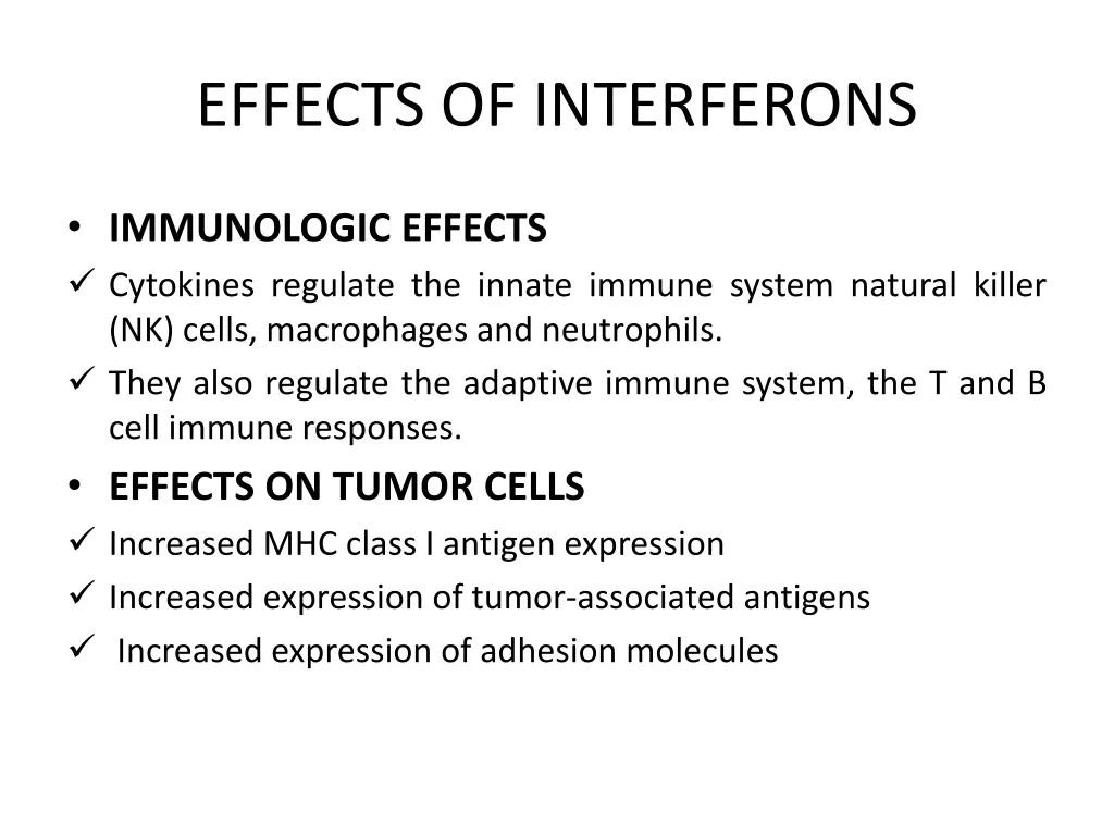 effects of interferons