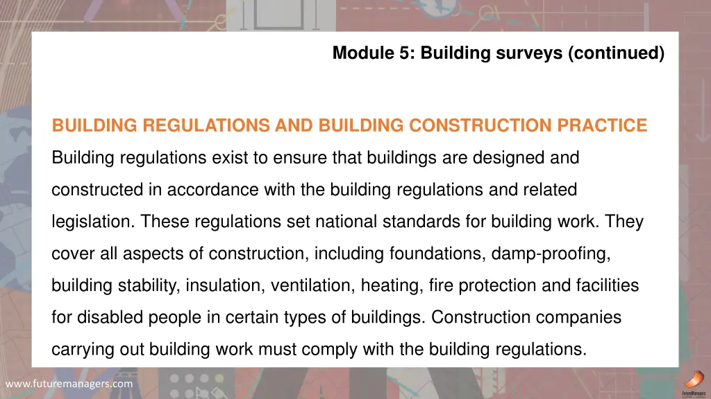 module 5 building surveys continued