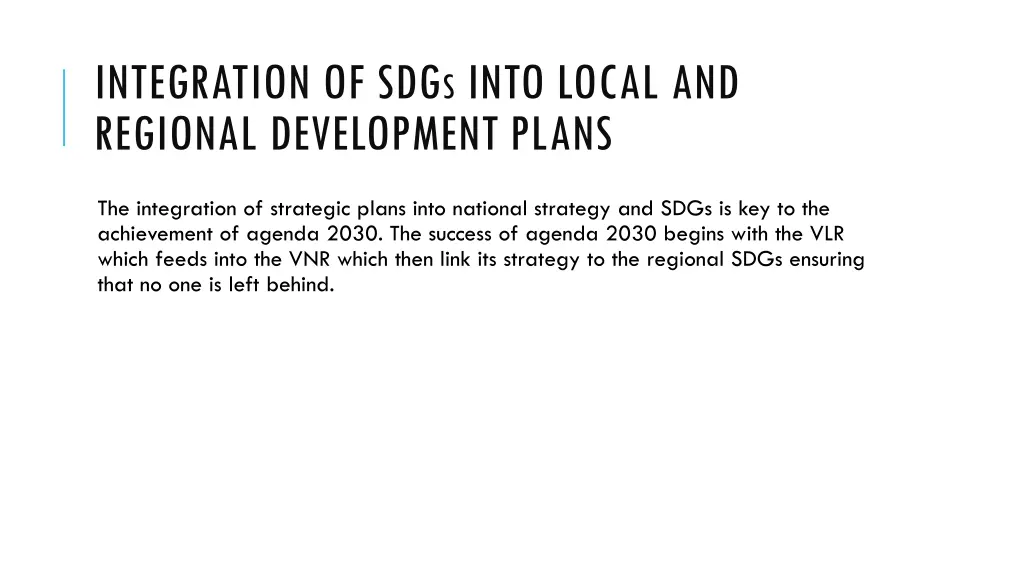 integration of sdg s into local and regional