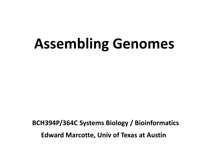 assembling genomes