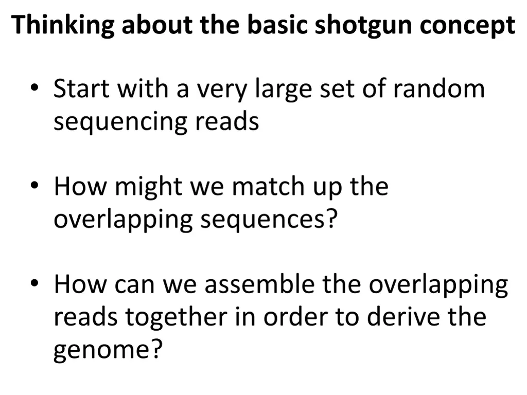 thinking about the basic shotgun concept