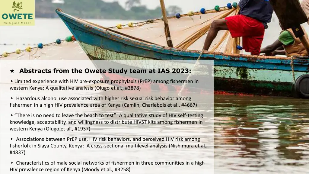 abstracts from the owete study team at ias 2023