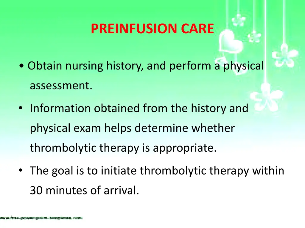 preinfusion care