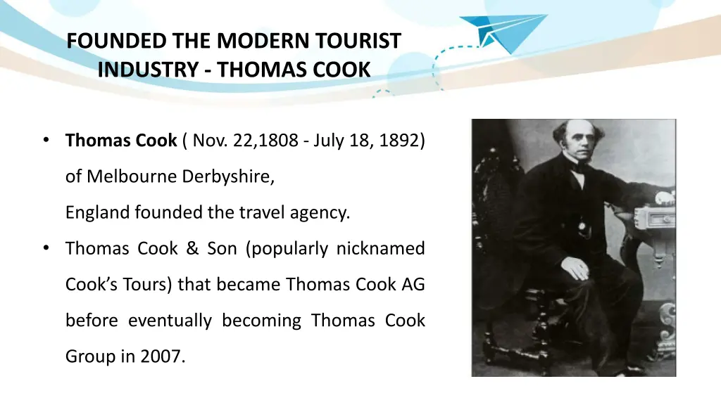 founded the modern tourist industry thomas cook