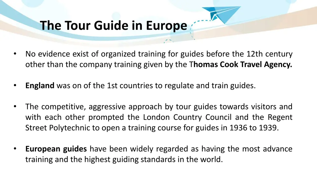 the tour guide in europe