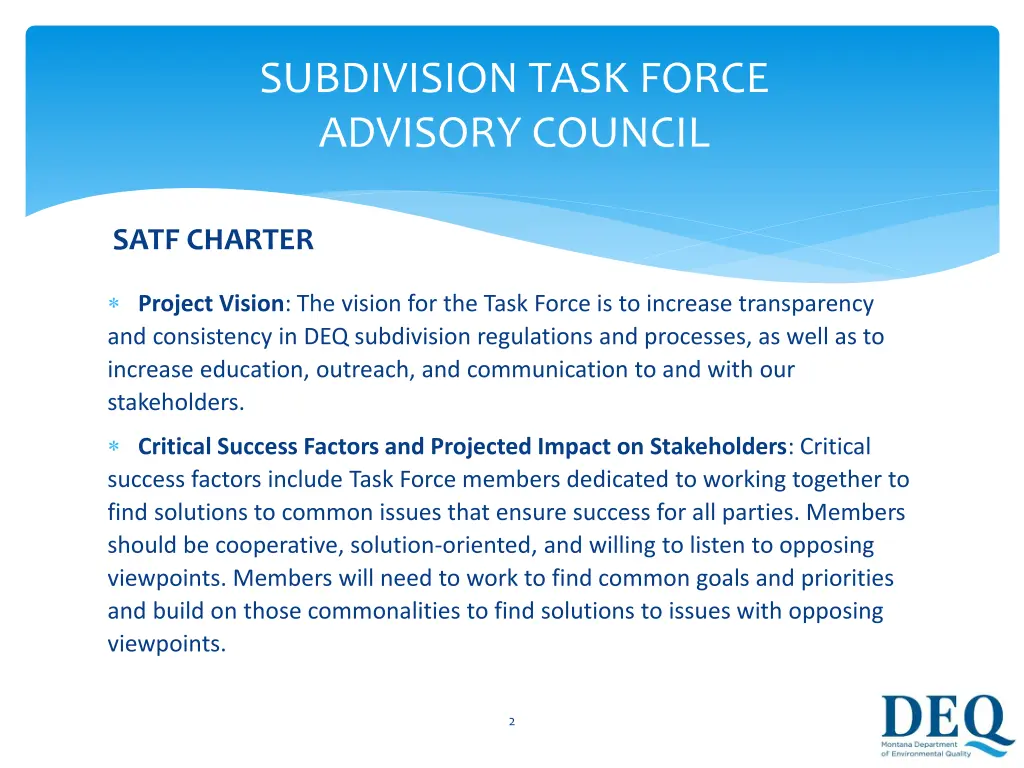 subdivision task force advisory council 1