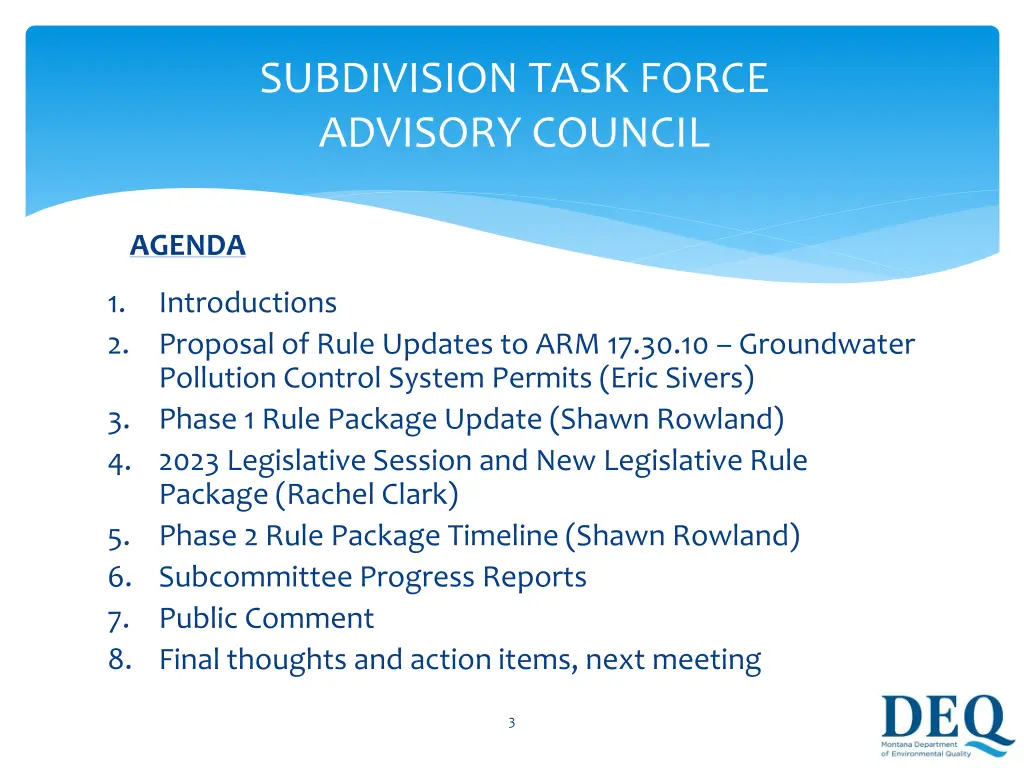 subdivision task force advisory council 2