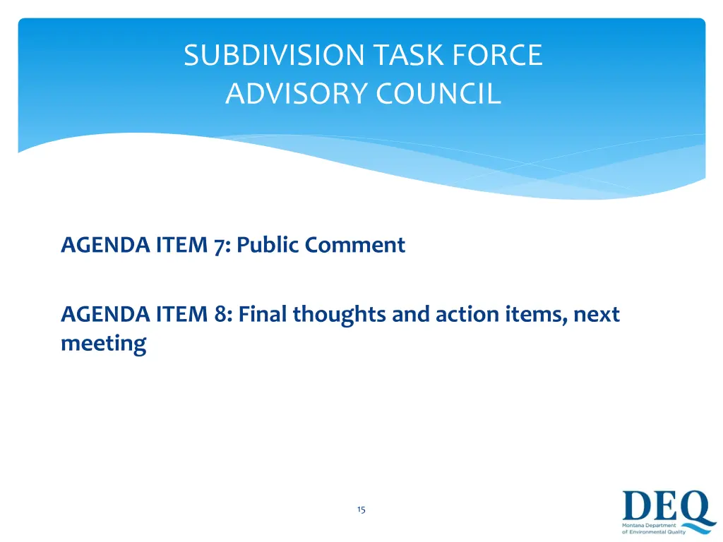 subdivision task force advisory council 9