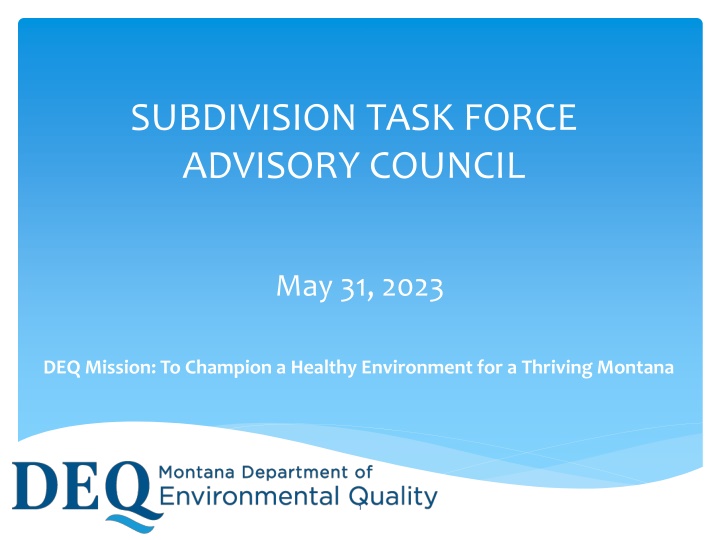 subdivision task force advisory council