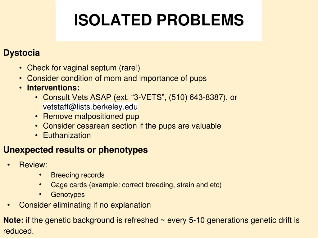 isolated problems