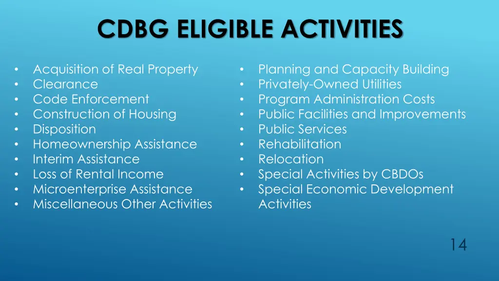 cdbg eligible activities