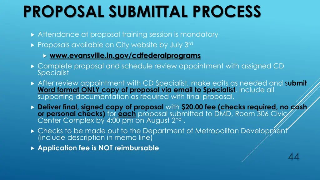 proposal submittal process