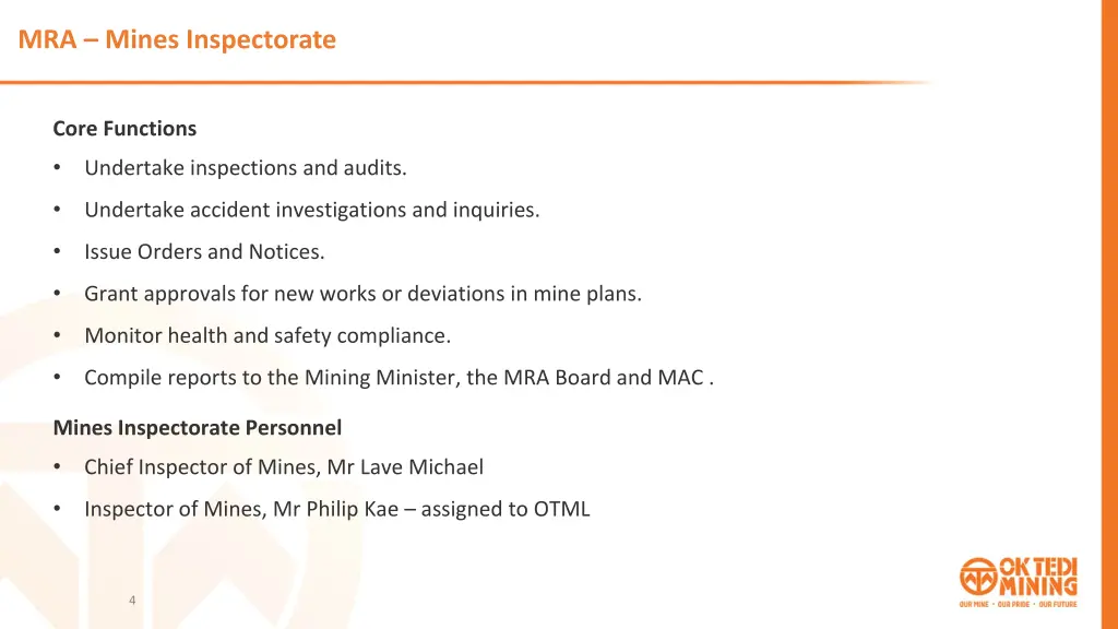 mra mines inspectorate