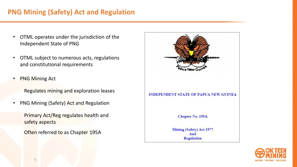 png mining safety act and regulation