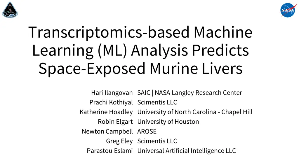 transcriptomics based machine learning