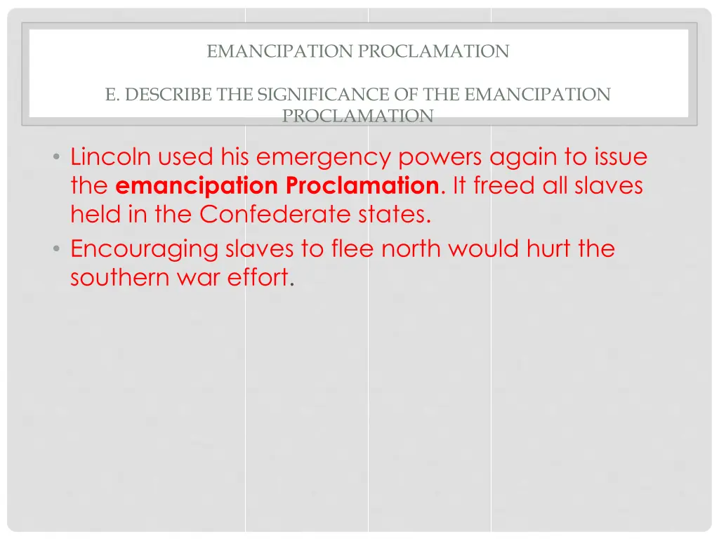 emancipation proclamation