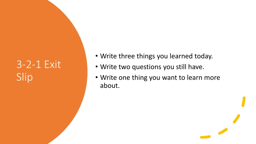 write three things you learned today write