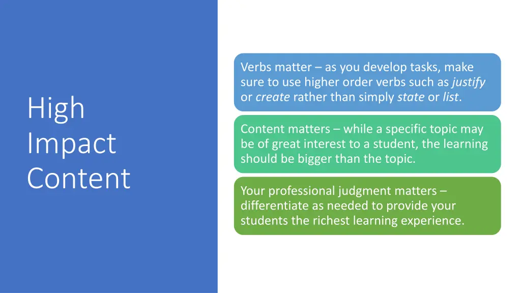 verbs matter as you develop tasks make sure