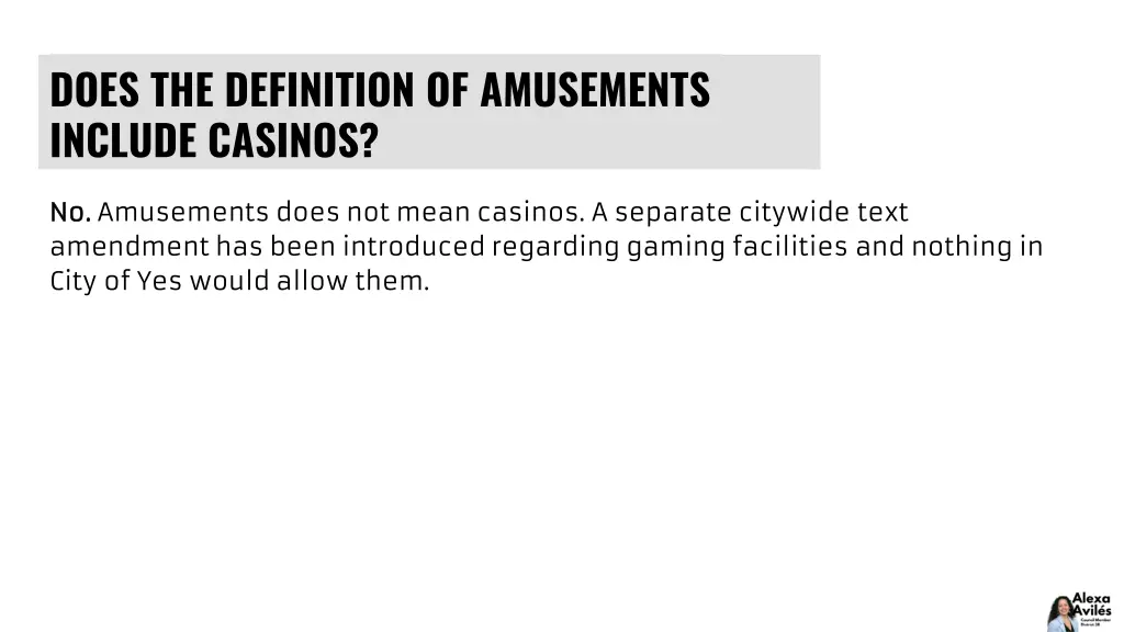 does the definition of amusements include casinos 1