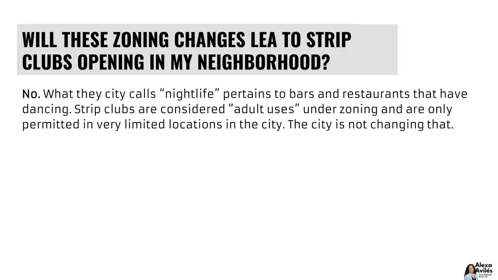 will these zoning changes lea to strip clubs