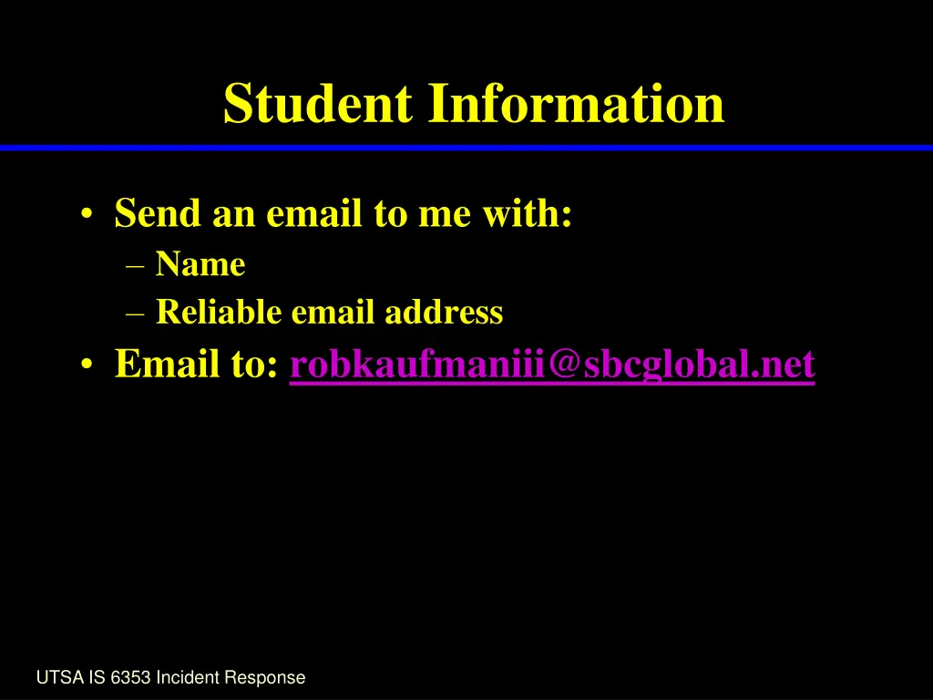 student information