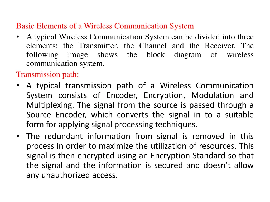 basic elements of a wireless communication system