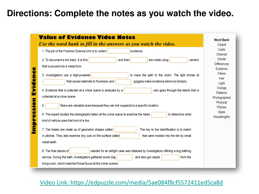 directions complete the notes as you watch