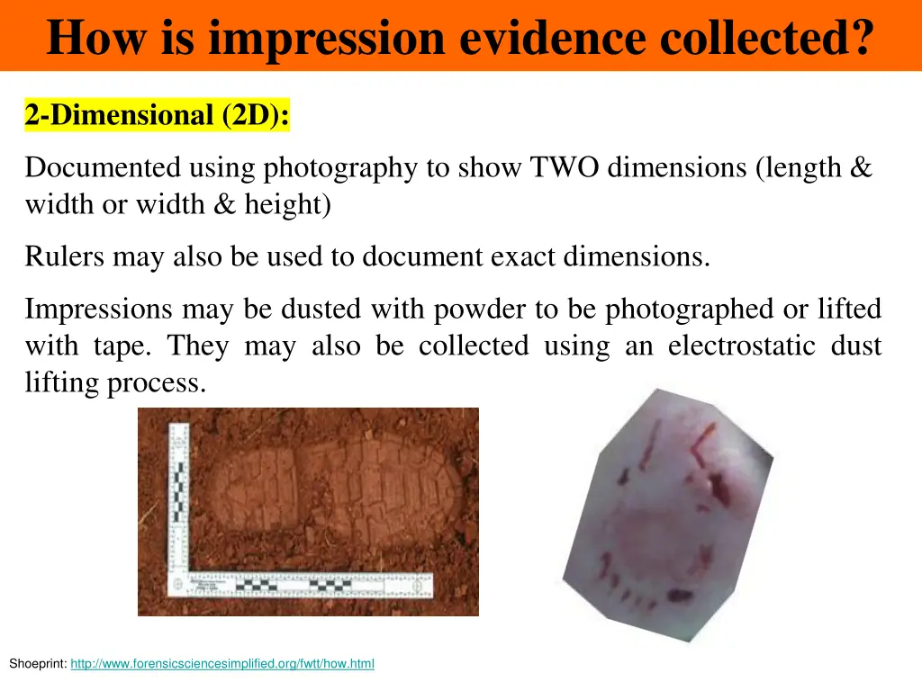 how is impression evidence collected