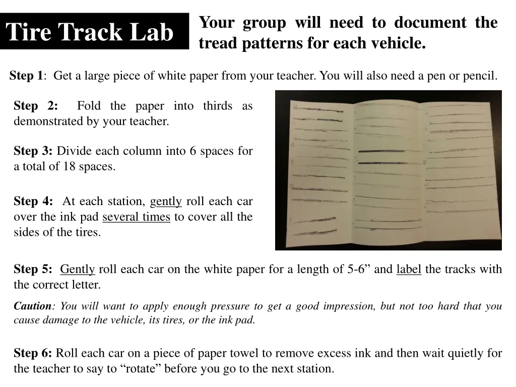 your group will need to document the tread