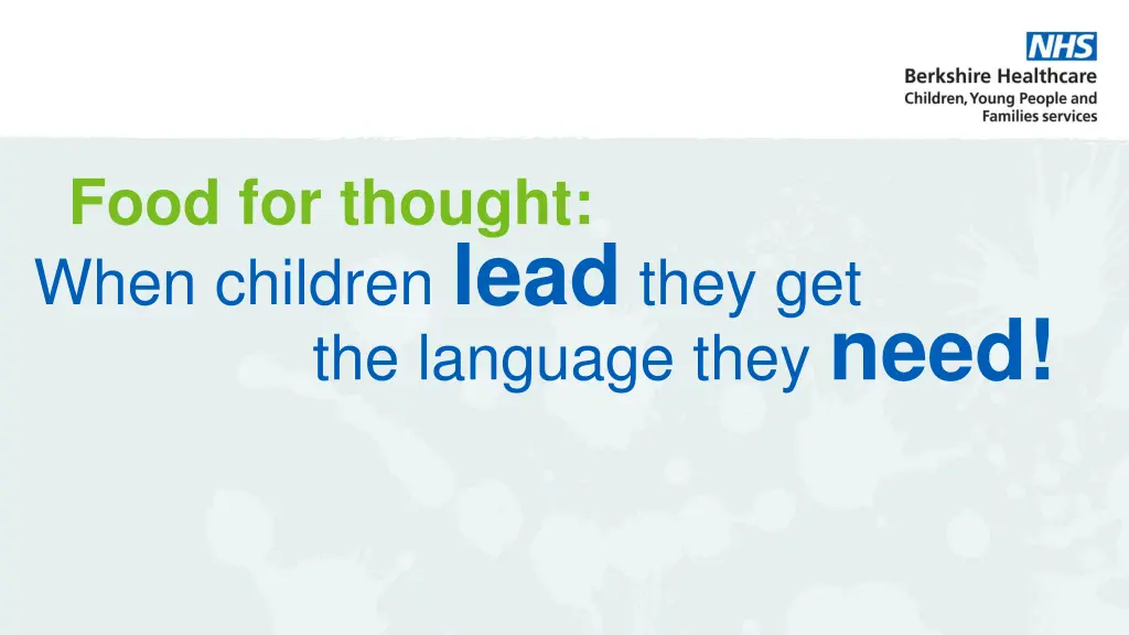 food for thought when children lead they